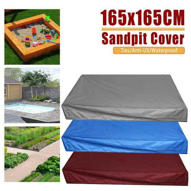 Black Square Oxford Sandbox Sandpit Cover Dustproof Waterproof with Drawstring 